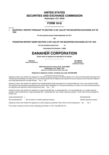 Thumbnail Danaher 10-Q Quarterly Report FY2011 