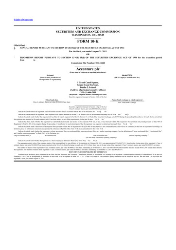 Thumbnail Accenture 10-K Annual Report 2011