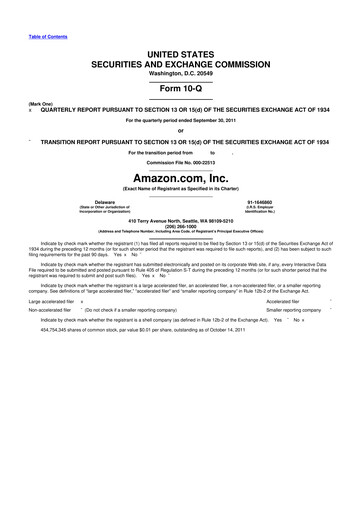 Thumbnail Amazon 10-Q Quarterly Report FY2011 