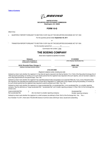 Thumbnail Boeing 10-Q Quarterly Report FY2011 