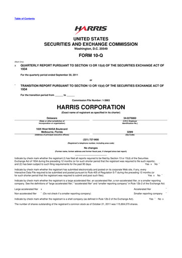 Thumbnail L3Harris Technologies 10-Q Quarterly Report FY2012 
