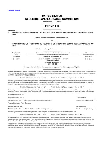 Vorschaubild Dominion Energy 10-Q Quartalsbericht  