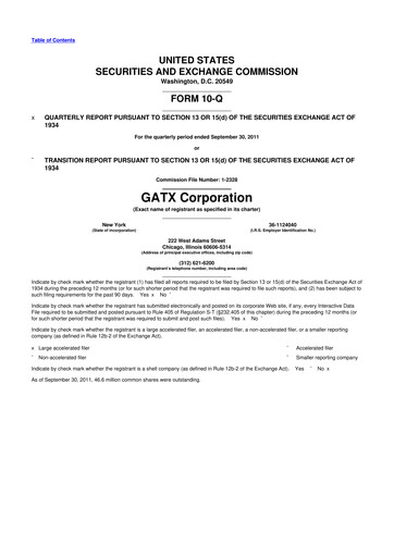 Miniature GATX 10-Q Rapport trimestriel 2011 