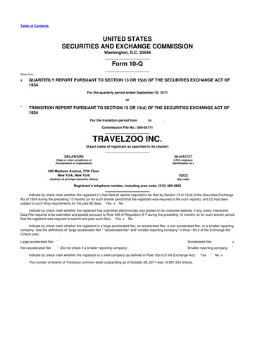 Thumbnail Travelzoo 10-Q Quarterly Report FY2011 