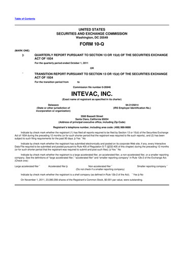 Thumbnail Intevac
 10-Q Quarterly Report FY2011 