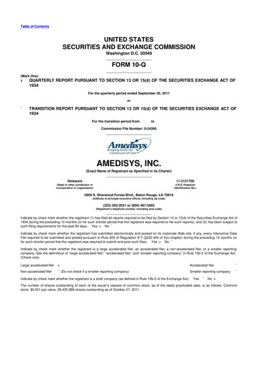 Thumbnail Amedisys 10-Q Quarterly Report FY 