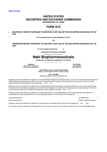 Thumbnail Vaxart 10-Q Quarterly Report FY2011 