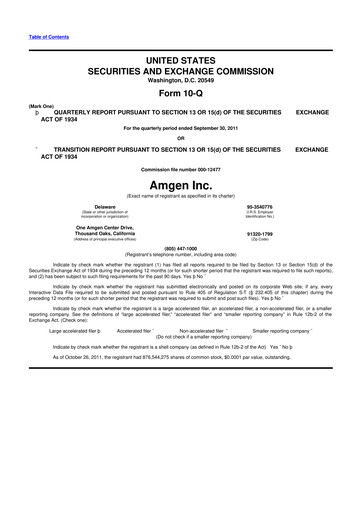Vorschaubild Amgen 10-Q Quartalsbericht 2011 