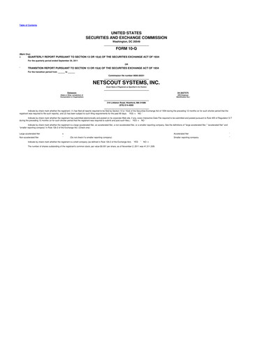 Thumbnail NETSCOUT 10-Q Quarterly Report FY2012 