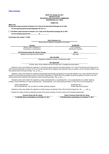 Thumbnail Gray Media
 10-Q Quarterly Report FY2011 