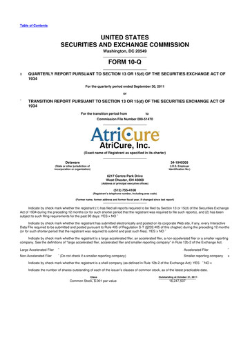 Miniature AtriCure 10-Q Rapport trimestriel 2011 