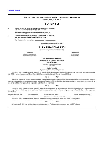 Thumbnail Ally Financial 10-Q Quarterly Report FY2011 