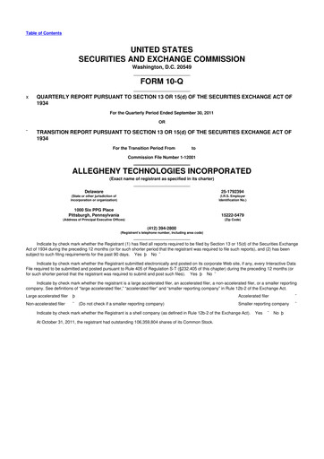 Thumbnail ATI Inc.
 10-Q Quarterly Report FY2011 