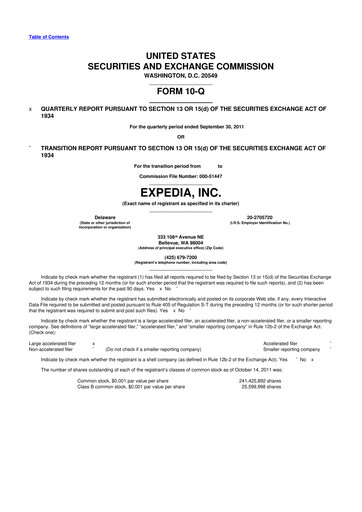 Vorschaubild Expedia Group 10-Q Quartalsbericht 2011 