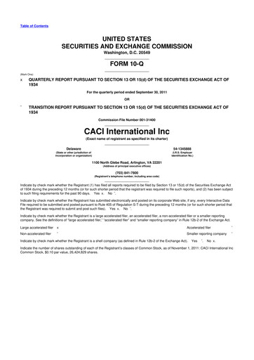 Thumbnail CACI International Inc 10-Q Quarterly Report FY2012 