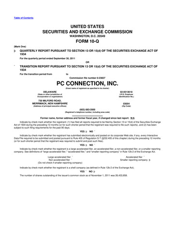 Thumbnail PC Connection
 10-Q Quarterly Report FY2011 