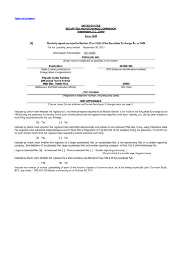 Thumbnail Popular, Inc. (Banco Popular de Puerto Rico) 10-Q Quarterly Report FY2011 