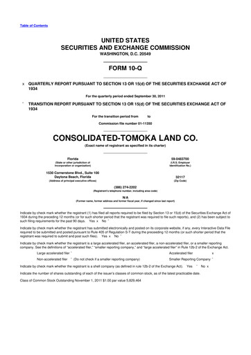 Thumbnail CTO Realty Growth 10-Q Quarterly Report FY2011 