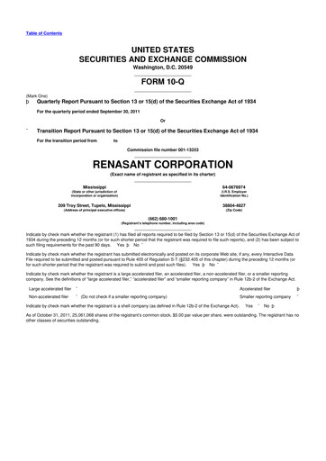 Thumbnail Renasant Corp 10-Q Quarterly Report FY 