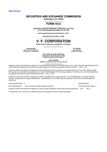 Thumbnail VF Corporation 10-Q Quarterly Report FY2011 