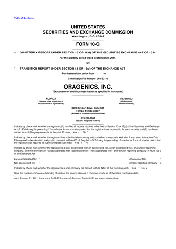Thumbnail Oragenics 10-Q Quarterly Report FY2011 