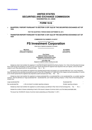 Thumbnail FS KKR Capital
 10-Q Quarterly Report FY 