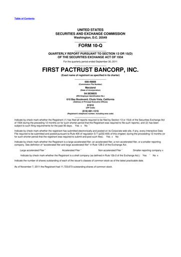 Thumbnail Banc of California 10-Q Quarterly Report FY2011 