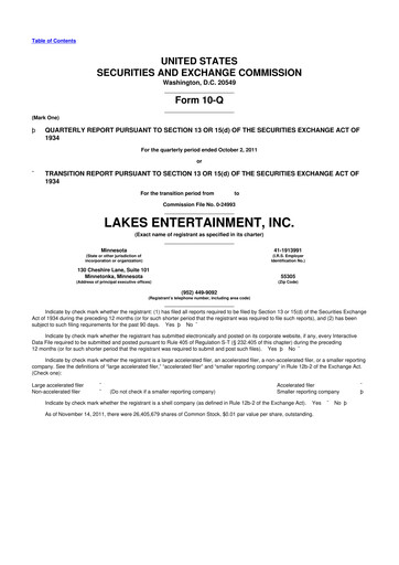 Thumbnail Golden Entertainment
 10-Q Quarterly Report FY2011 