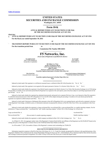 Thumbnail F5 10-K Annual Report 2011