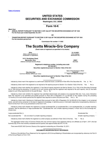 Thumbnail ScottsMiracle-Gro 10-K Annual Report 2011