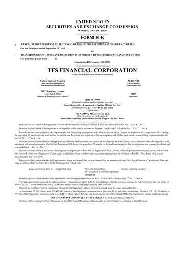 Thumbnail TFS Financial 10-K Annual Report 2011