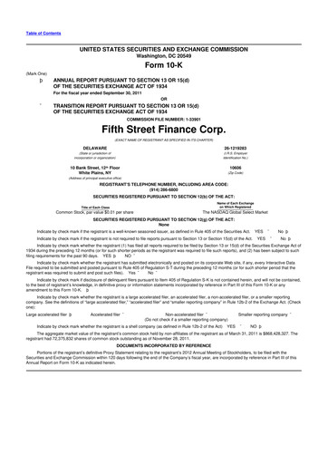 Miniature Oaktree Specialty Lending Corporation 10-K Rapport annuel 