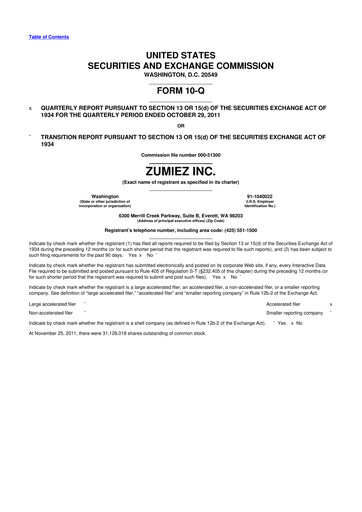 Thumbnail Zumiez 10-Q Quarterly Report FY2011 