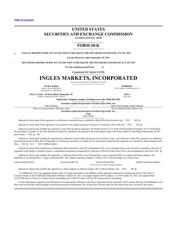 Thumbnail Ingles Markets 10-K Annual Report 2011