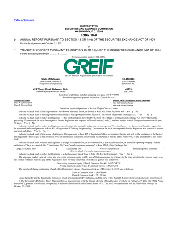 Thumbnail Greif 10-K Annual Report 2011