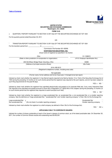 Miniature Worthington Enterprises 10-Q Rapport trimestriel 2012 