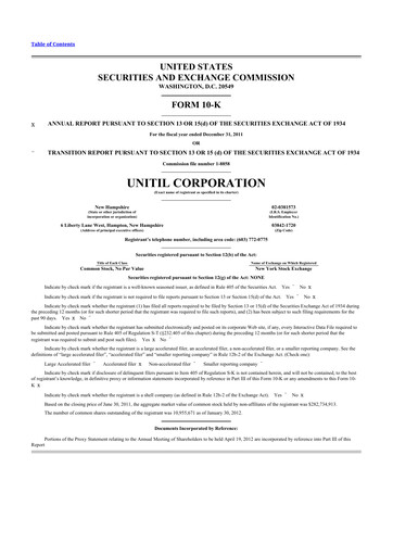 Thumbnail Unitil Corporation
 10-K Annual Report 2011