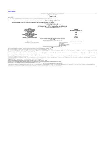 Thumbnail SLB (Schlumberger) 10-K Annual Report 2011