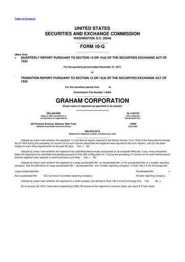 Thumbnail Graham Corporation
 10-Q Quarterly Report FY2012 