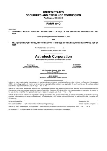 Thumbnail Astrotech 10-Q Quarterly Report FY2012 