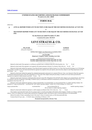 Vorschaubild Levi Strauss & Co. 10-K Jahresbericht 2011