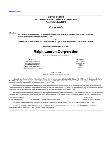 Thumbnail Ralph Lauren 10-Q Quarterly Report FY2012 