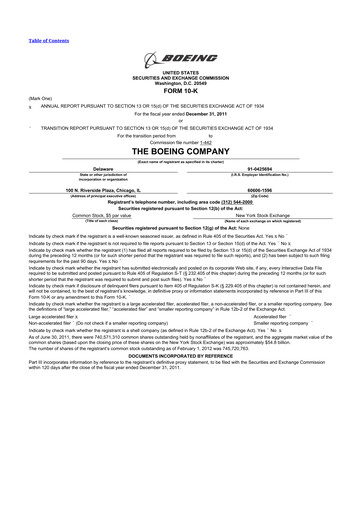 Thumbnail Boeing 10-K Annual Report 2011