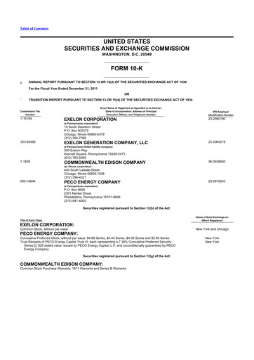 Thumbnail Exelon Corporation 10-K Annual Report 2011