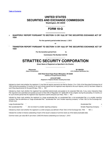 Vorschaubild Strattec Security 10-Q Quartalsbericht 2012 