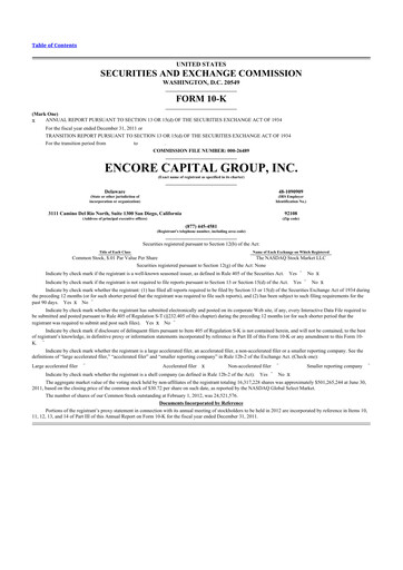 Thumbnail Encore Capital Group 10-K Annual Report 2011
