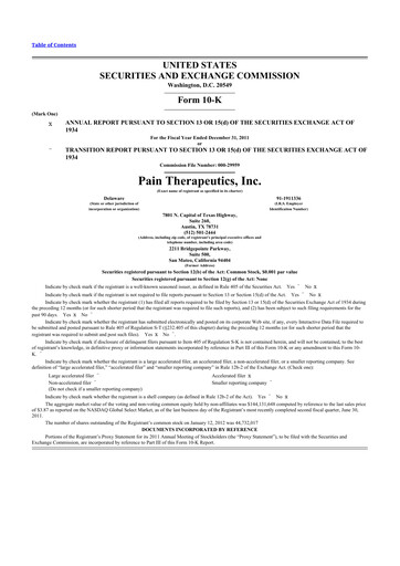 Thumbnail Cassava Sciences
 10-K Annual Report 2011