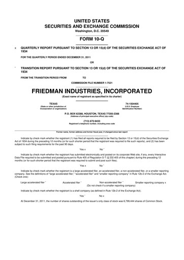 Vorschaubild Friedman Industries 10-Q Quartalsbericht 2012 
