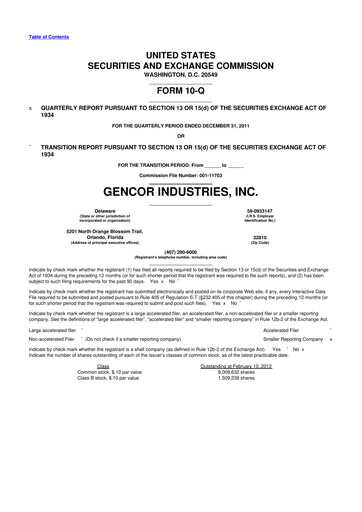 Thumbnail Gencor Industries
 10-Q Quarterly Report FY2012 