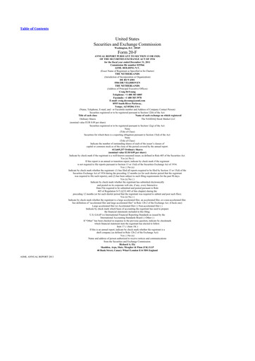 Thumbnail ASML 20-F Annual Report 2011